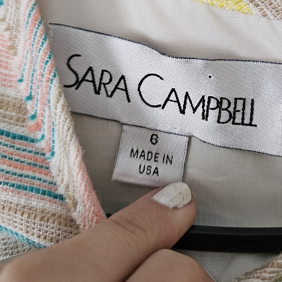 Sara Campbell Spring Rainbow Linen Blend Shift Dress - Picture 4 of 9